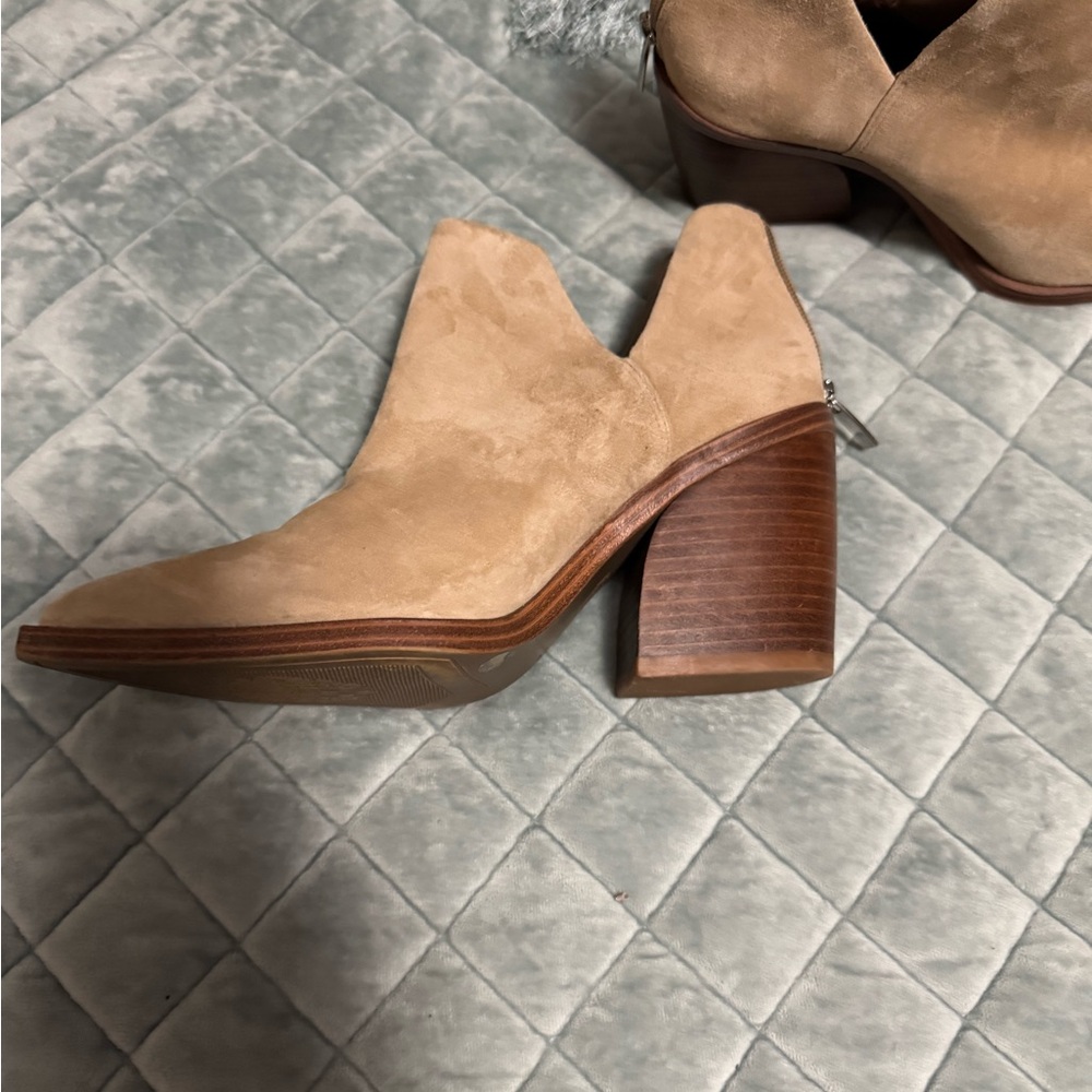Vince Camuto Tan Suede Ankle Booties